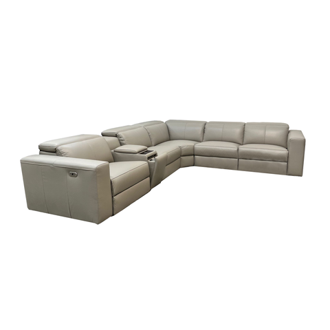 Zephyr Corner Modular Full Leather Electric Recliner Lounge