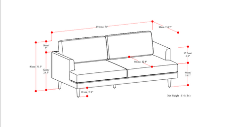 Mason 2 Seater Full Leather Lounge