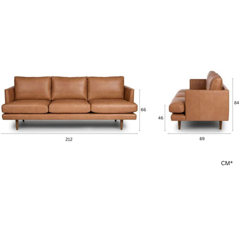 Mason 3 Seater Full Leather Lounge